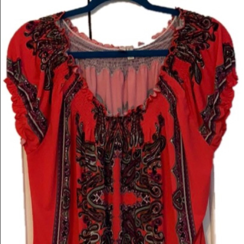 Madison hot pink printed top Size XL